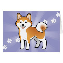 Cartoon Akita Inu / Shiba Inu Greeting Cards