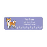 Cartoon Akita Inu / Shiba Inu Return Address Label