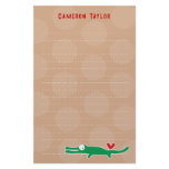 Cartoon Alligator Kid Custom Thank You Stationery