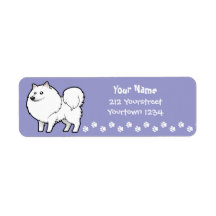 Cartoon American Eskimo Dog / German Spitz Return Address Labels
