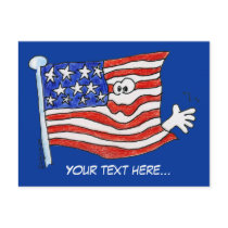 Cartoon American Flag Postcards