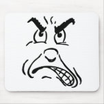 Cartoon Angry Face Mouse Pads