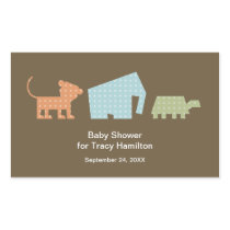 Cartoon Animals Baby Shower Rectangle Sticker
