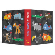 Cartoon Animals Family Fun Kids Custom 1.5" Binder