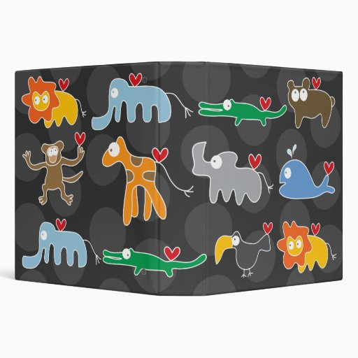 Cartoon Animals Family Fun Kids Custom 1.5" Binder