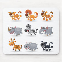 Cartoon animals set 1 mouse pads