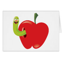 Cartoon Apple Greeting Cards