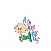 Cartoon Aquarius Triangle Stickers