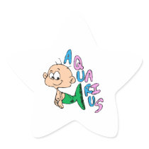 Cartoon Aquarius Star Stickers