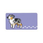 Cartoon Australian Shepherd Labels