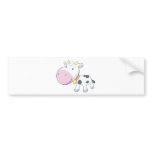 Cartoon Baby Cow Bumper Sticker