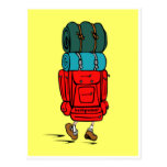 Cartoon Backpacker Postcard