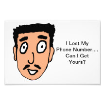 Cartoon Bad Pick up Line Slimy Moustache Guy Photo Print