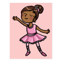 Cartoon Ballet Dancer Post Card