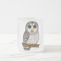 Cartoon Barred Owl Coffee Mug