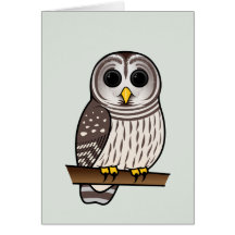 Cartoon Barred Owl Greeting Card