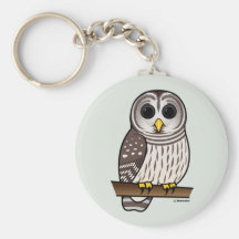 Cartoon Barred Owl Key Chain