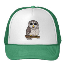 Cartoon Barred Owl Trucker Hat