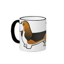 Cartoon Basset Hound Coffee Mugs
