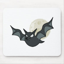 Cartoon Bat & Moon Design (Blue Version) Mousepad