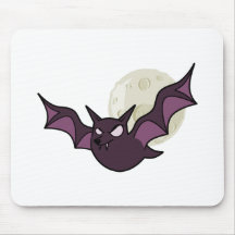 Cartoon Bat & Moon Design (Pink Version) Mouse Pad