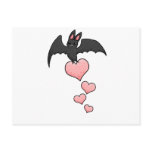 Cartoon Bat with hearts Postcards
