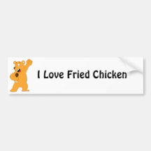 Cartoon Bear Holding Fried Chicken Drumstick Bumper Sticker