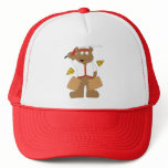 Cartoon Bear Slicing Pepperoni Pizza Hat