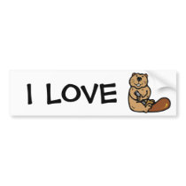 Cartoon Beaver for International Beaver Day Bumper Stickers