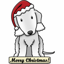 Cartoon Bedlington Terrier Christmas Ornament Photo Cutout