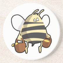 Cartoon Bee Carrying Honey Coaster
