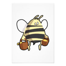 Cartoon Bee Carrying Honey Custom Invite