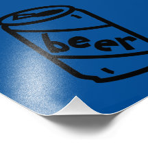 Cartoon Beer Can - Any Team Colors Photographic Print