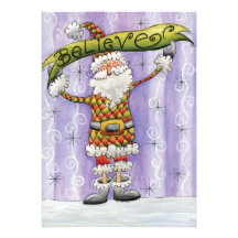 Cartoon Believe in Santa Claus! Merry Christmas! Custom Invites