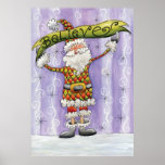 Cartoon Believe in Santa Claus! Merry Christmas! Poster
