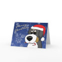 Cartoon Bernese Mountain Dog Christmas Card