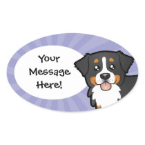 Cartoon Bernese Mountain Dog Stickers