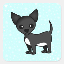 Cartoon Black Chihuahua Sticker