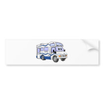 Cartoon Blue Camper Bumper Stickers