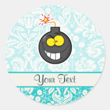 Cartoon Bomb; Cute Round Sticker