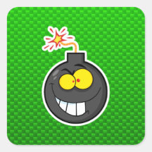 Cartoon Bomb; Green Sticker