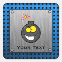 Cartoon Bomb; Metal-look Stickers
