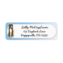 Cartoon Borzoi Return Address Label