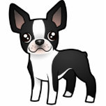 Cartoon Boston Terrier photo sculptures