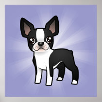 Cartoon Boston Terrier