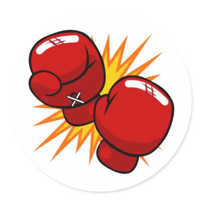 Cartoon Boxing Gloves Round Sticker by RandomGames