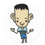 cartoon boy and girl  collection round stickers