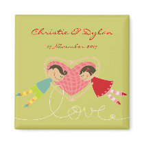 Cartoon Boy and Girl in Love Save-the-Date / Gift