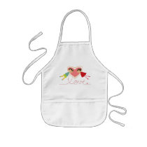 Cartoon Boy and Girl in Love Sweet Valentine Apron