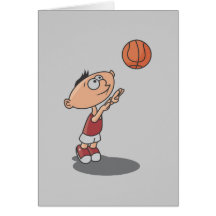 Cartoon Boy Basketball Player T-shirts and Gifts Greeting Cards